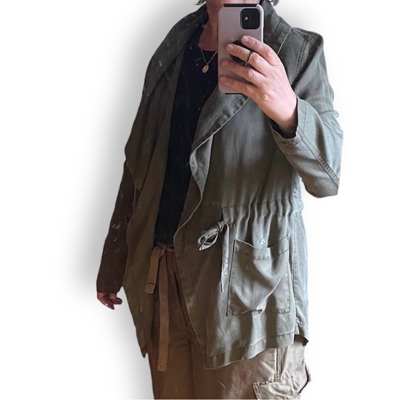 NWT Nanette Lepore soft olive tencel jacket size M - Picture 5 of 6